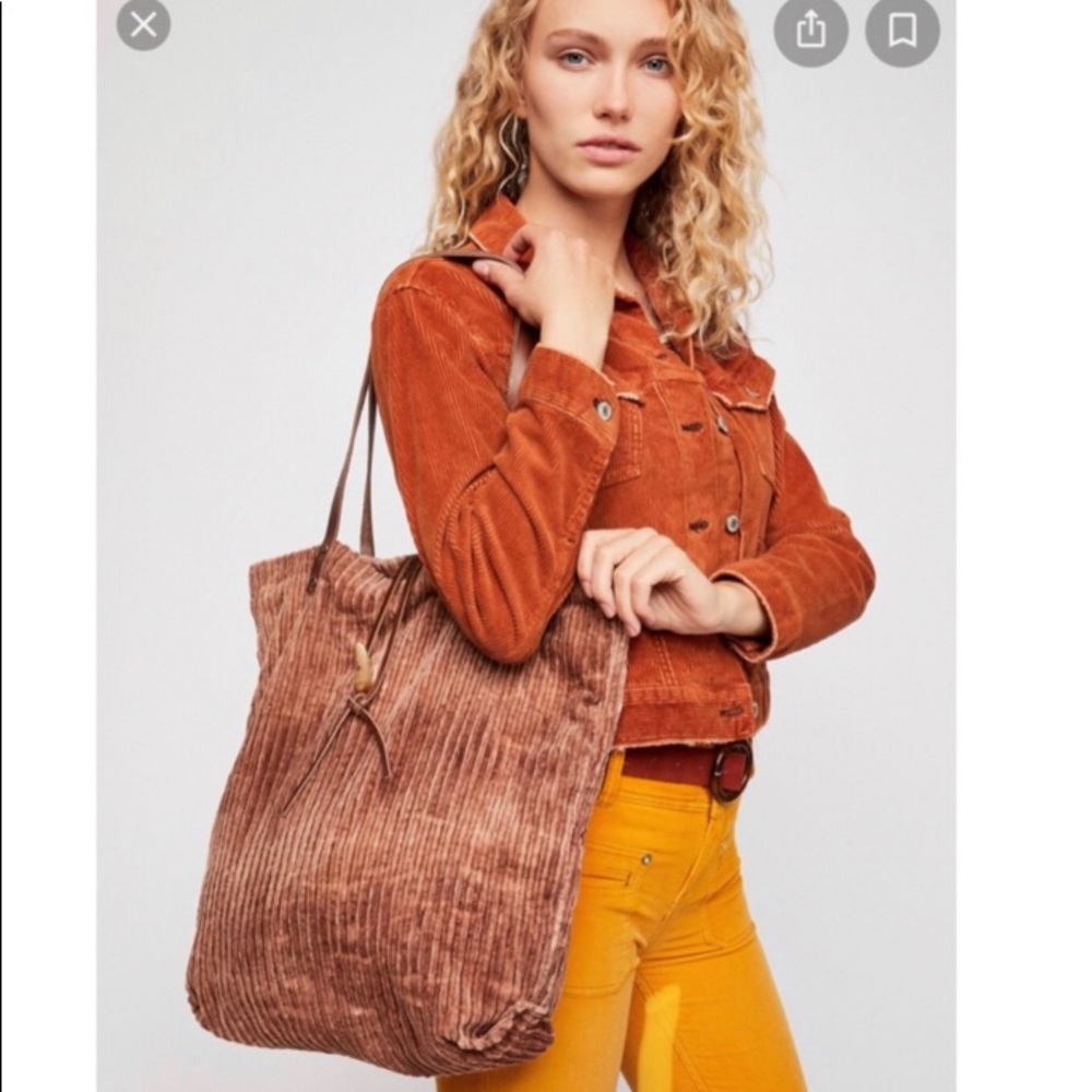 Free people corduroy tote bag